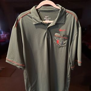 Nike MIAMI HURRICANES Dri-Fit On-Field Pocket Polo Shirt — Mens XL